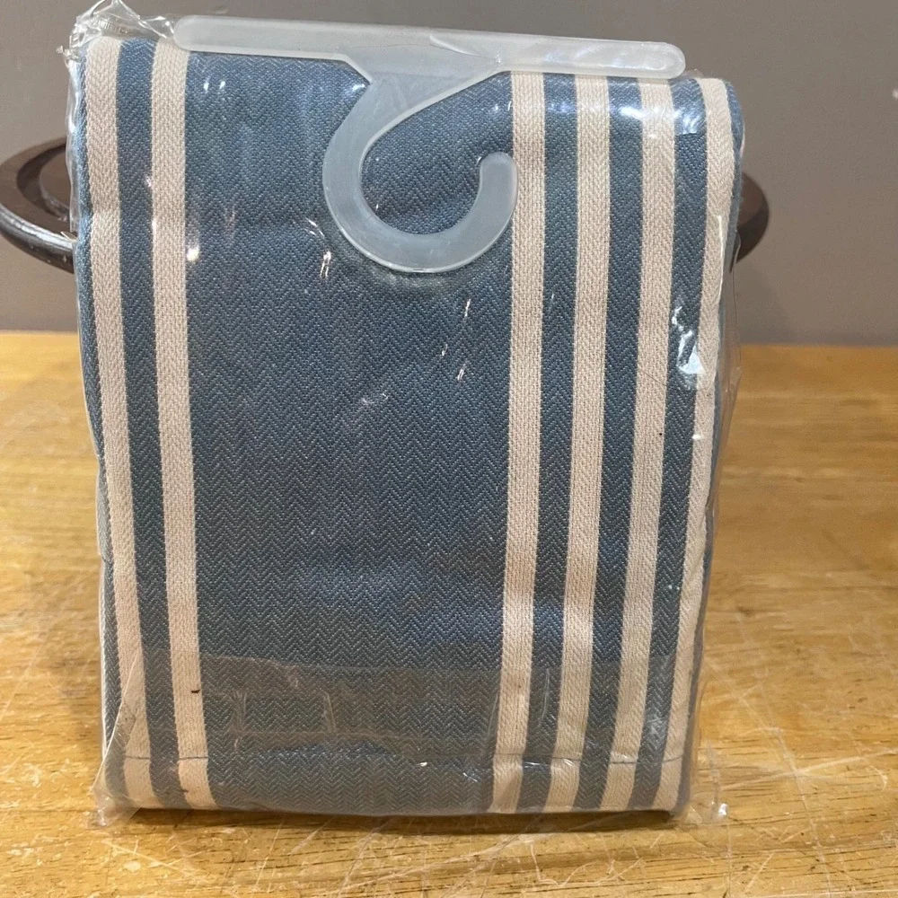 Home Collection by Raghu Blue Ticking Stripe Valance 72x15.5 Farmhouse Vtg Style